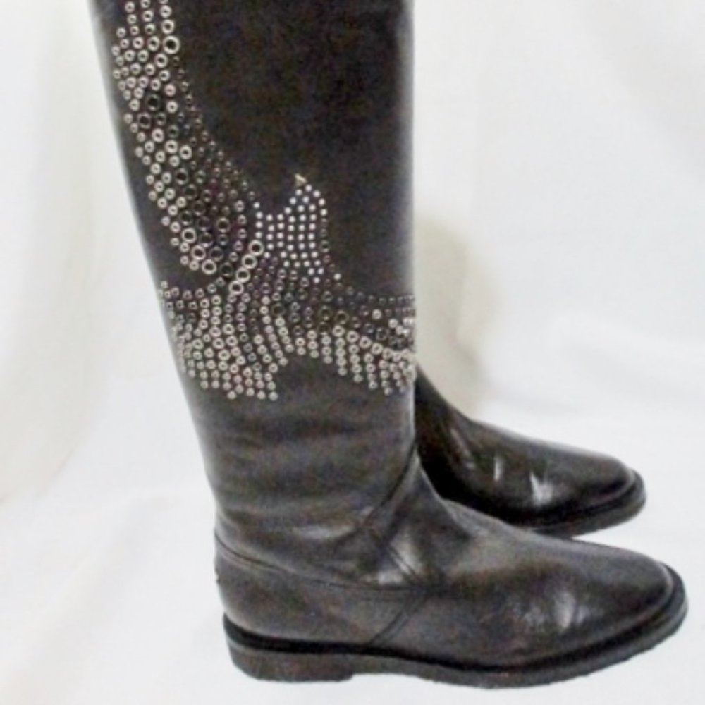 Jimmy Choo Black Studded Combat Boots